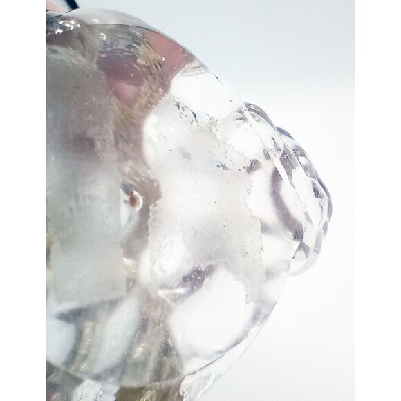 Paperweight Grapes Cluster Gold Leaf Clear Glass Vintage 4 Inch Kitchen Dining - Picture 10 of 14